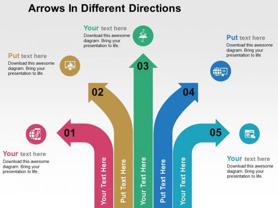 Arrows In Different Directions PowerPoint Template Arrows In Different Directions PowerPoint Template