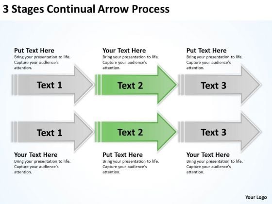 Arrows In PowerPoint 3 Stages Continual Process Slides Arrows In PowerPoint 3 Stages Continual Process Slides
