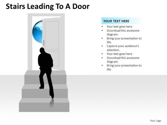 Ascent Stairs Leading To A Door PowerPoint Slides And Ppt Diagram Templates