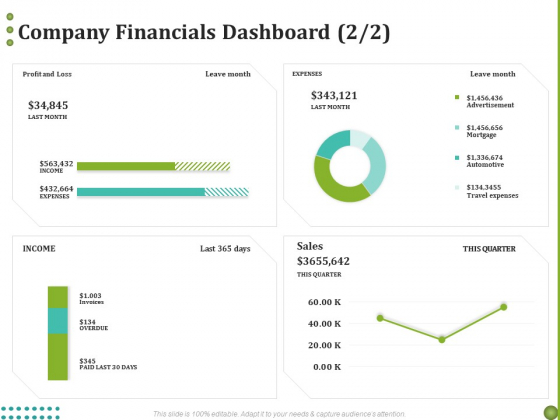 BPO Managing Enterprise Financial Transactions Company Financials Dashboard Information PDF
