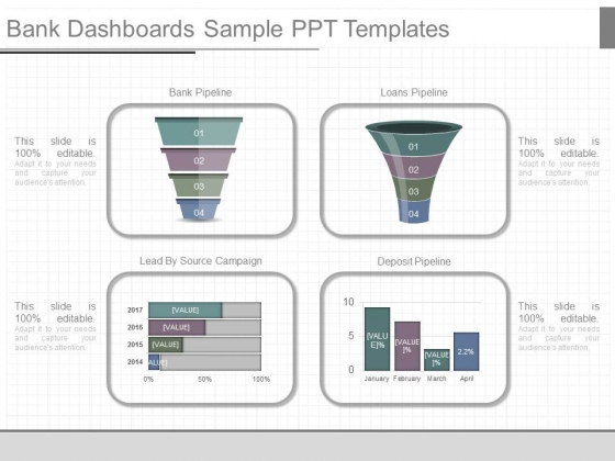Bank Dashboards Sample Ppt Templates