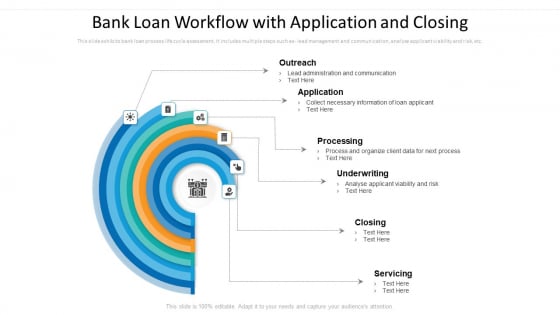Bank Loan Workflow With Application And Closing Ppt PowerPoint Presentation Ideas Graphics Design PDF