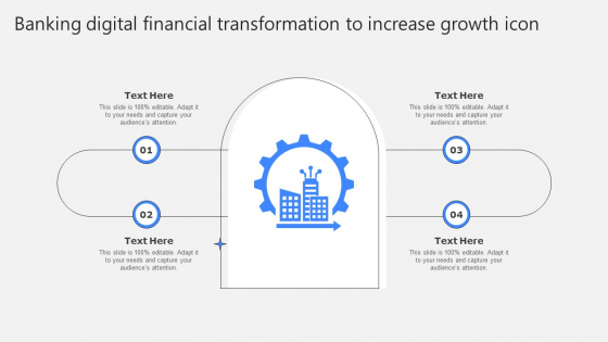 Banking Digital Financial Transformation To Increase Growth Icon Brochure PDF