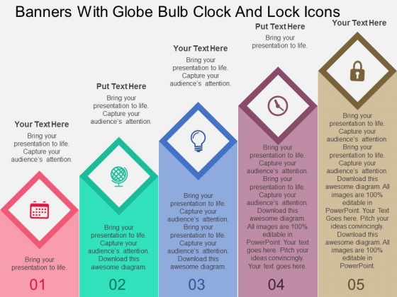 Banners With Globe Bulb Clock And Lock Icons Powerpoint Templates Banners With Globe Bulb Clock And Lock Icons Powerpoint Templates