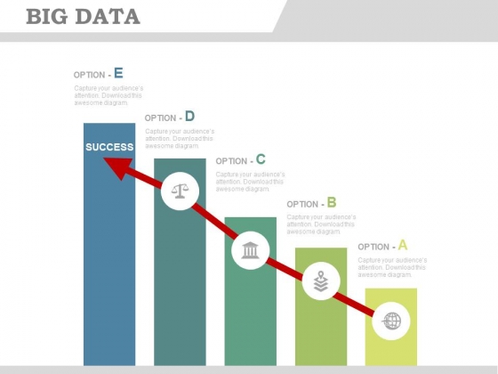 Bar Graph Infographics With Success Arrow Powerpoint Slides