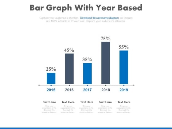 Bar Graph With Yearly Statistical Analysis Powerpoint Slides