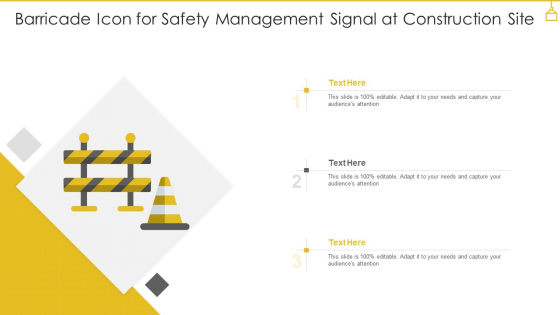 Barricade Icon For Safety Management Signal At Construction Site Download PDF