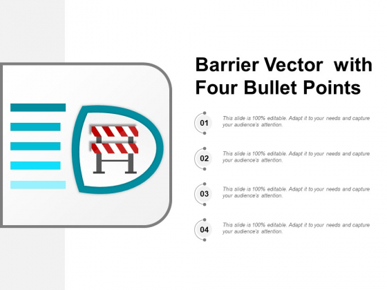 Barrier Vector With Four Bullet Points Ppt PowerPoint Presentation Infographics Visual Aids
