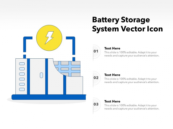 Battery Storage System Vector Icon Ppt PowerPoint Presentation File Vector PDF