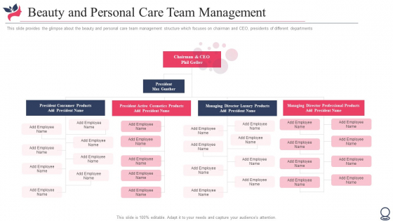 Beauty And Personal Care Team Management Ppt Slides Visuals PDF Beauty And Personal Care Team Management Ppt Slides Visuals PDF
