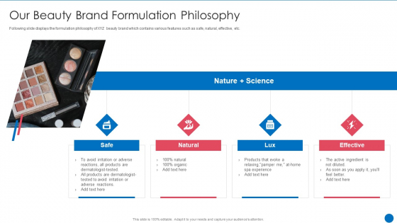 Beauty Care Firm Our Beauty Brand Formulation Philosophy Ppt Layouts Example Topics PDF Beauty Care Firm Our Beauty Brand Formulation Philosophy Ppt Layouts Example Topics PDF