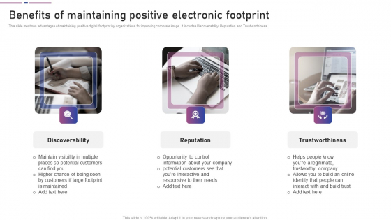 Benefits Of Maintaining Positive Electronic Footprint Slides PDF