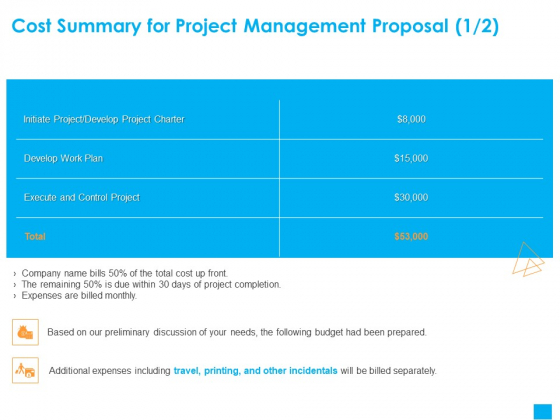Benefits Realization Management Cost Summary For Project Management Proposal Charter Pictures PDF