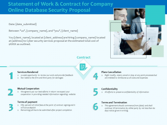 Best Data Security Software Statement Of Work And Contract For Company Online Database Security Proposal Themes PDF Best Data Security Software Statement Of Work And Contract For Company Online Database Security Proposal Themes PDF