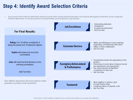 Best Employee Appreciation Workplace Step 4 Identify Award Selection Criteria Background PDF