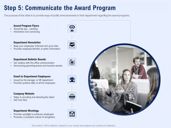 Best Employee Appreciation Workplace Step 5 Communicate The Award Program Professional PDF