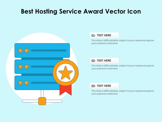 Best Hosting Service Award Vector Icon Ppt PowerPoint Presentation Infographic Template Example 2015 PDF