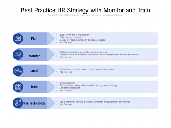 Best Practice HR Strategy With Monitor And Train Ppt Show Master Slide PDF Best Practice HR Strategy With Monitor And Train Ppt Show Master Slide PDF