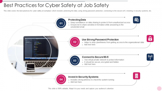 Best Practices For Cyber Safety At Job Safety Infographics PDF Best Practices For Cyber Safety At Job Safety Infographics PDF