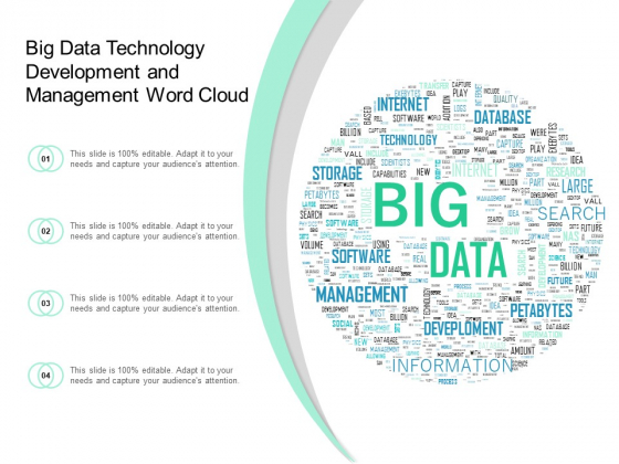Big Data Technology Development And Management Word Cloud Ppt Powerpoint Presentation Pictures Infographic Template
