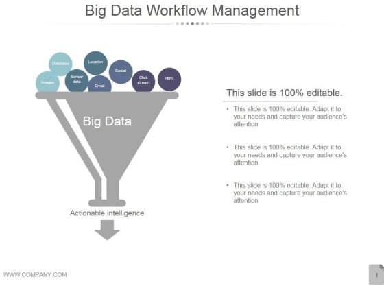 Big Data Workflow Management Ppt PowerPoint Presentation Introduction