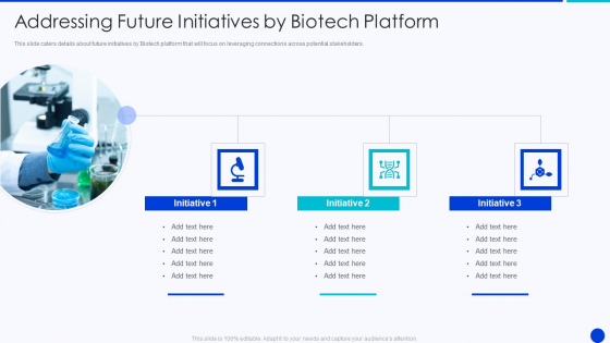 Bioprocessing Company Venture Capitalist Presentation Addressing Future Initiatives By Biotech Platform Designs PDF