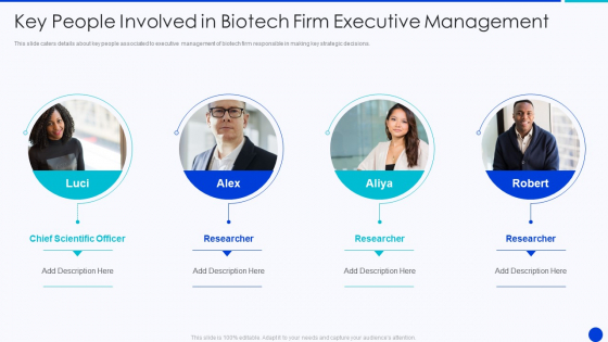 Bioprocessing Company Venture Capitalist Presentation Key People Involved In Biotech Firm Executive Designs PDF Bioprocessing Company Venture Capitalist Presentation Key People Involved In Biotech Firm Executive Designs PDF
