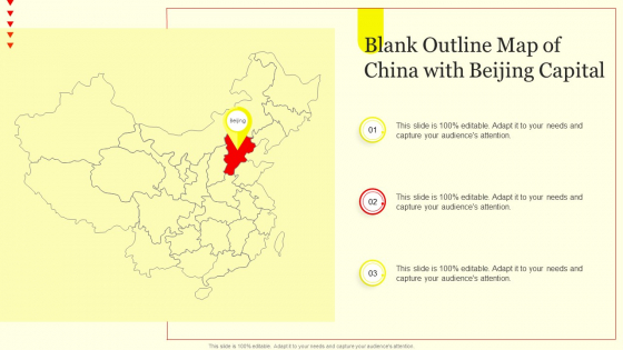 Blank Outline Map Of China With Beijing Capital Slides PDF