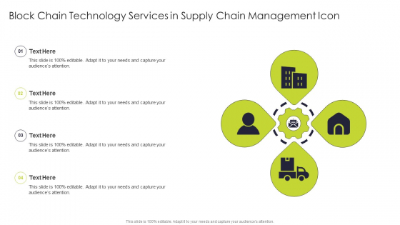 Block Chain Technology Services In Supply Chain Management Icon Guidelines PDF