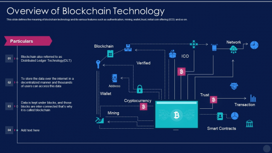 Blockchain Technology Framework IT Overview Of Blockchain Technology Professional PDF