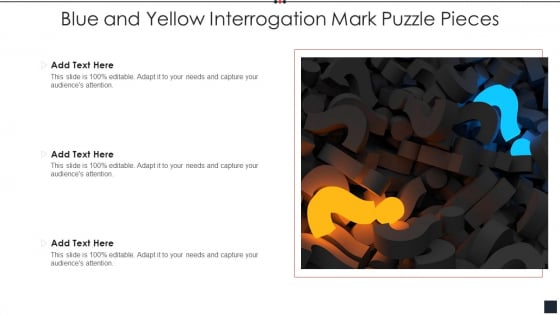 Blue And Yellow Interrogation Mark Puzzle Pieces Brochure PDF