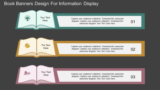 Book Banners Design For Information Display Powerpoint Template