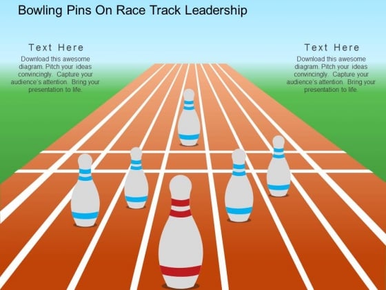 Bowling Pins On Race Track Leadership Powerpoint Template Bowling Pins On Race Track Leadership Powerpoint Template