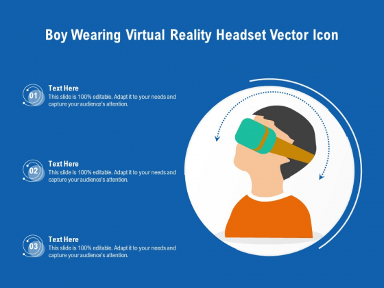 Boy Wearing Virtual Reality Headset Vector Icon Ppt PowerPoint Presentation File Clipart PDF