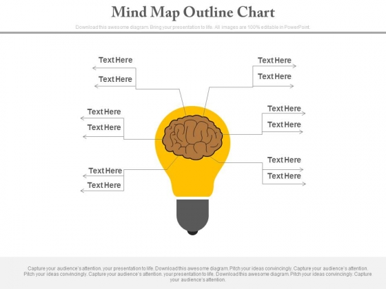 Brain Bulb Design With Mind Map Powerpoint Slides