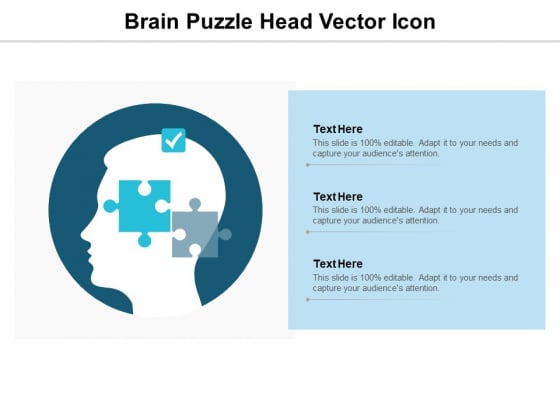 Brain Puzzle Head Vector Icon Ppt PowerPoint Presentation Outline Themes