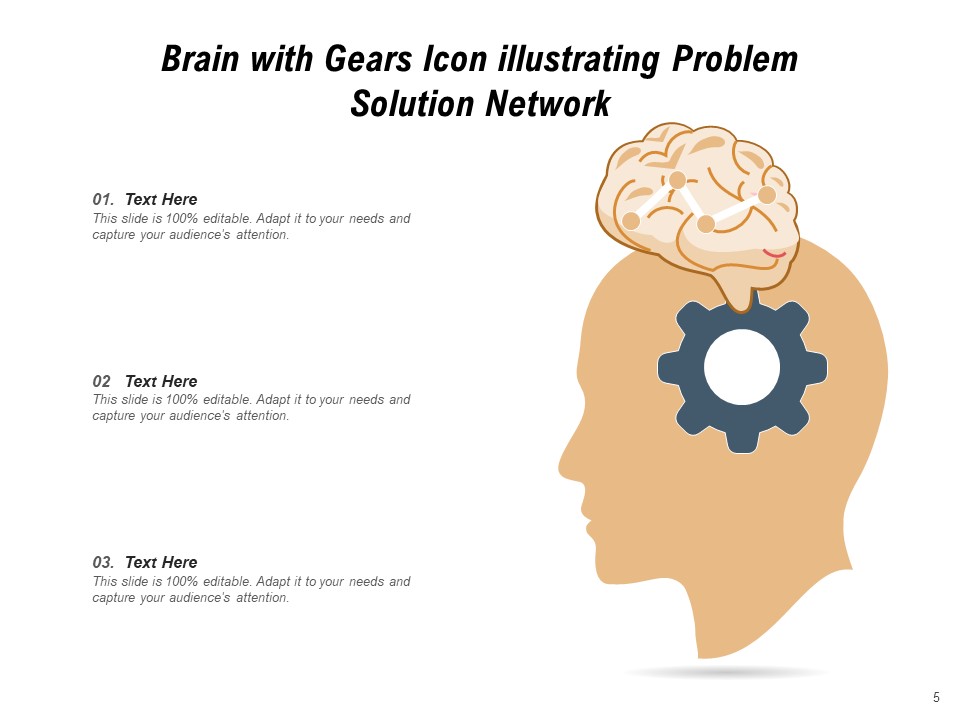 Brain With Gears Icon Technology Innovation Ppt PowerPoint Presentation Complete Deck editable graphical