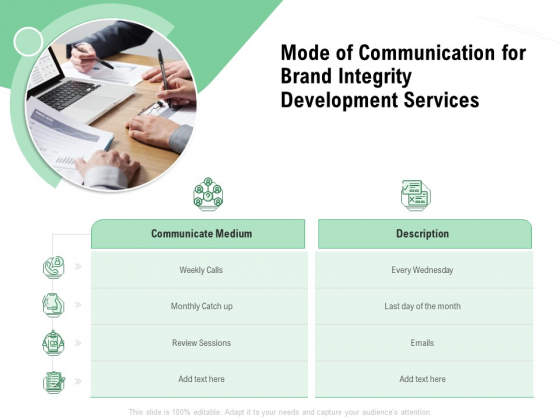 Brand Identification Designing Proposal Mode Of Communication For Brand Integrity Development Services Brochure PDF Brand Identification Designing Proposal Mode Of Communication For Brand Integrity Development Services Brochure PDF