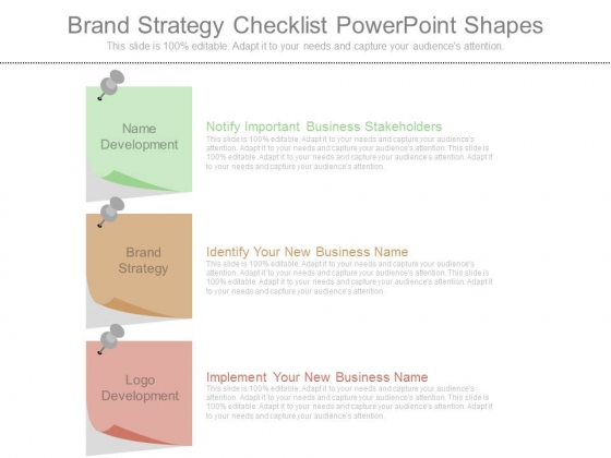 Brand Strategy Checklist Powerpoint Shapes