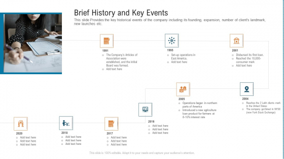 Brief History And Key Events Infographics PDF