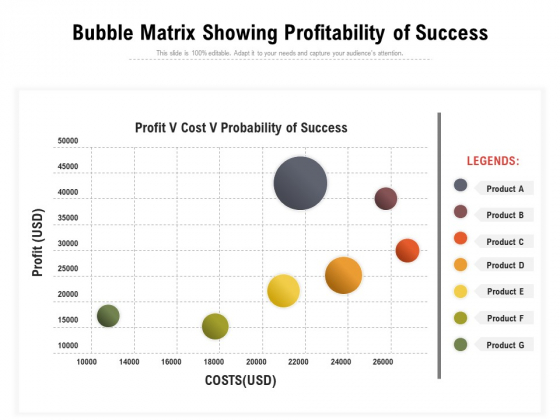 Bubble Matrix Showing Profitability Of Success Ppt PowerPoint Presentation Icon Images PDF