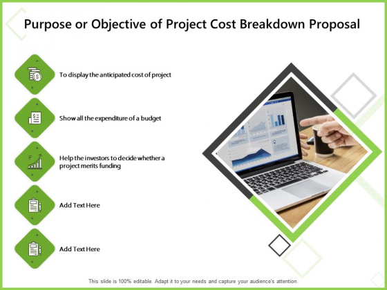 Budget Cost Project Plan Purpose Or Objective Of Project Cost Breakdown Proposal Rules PDF