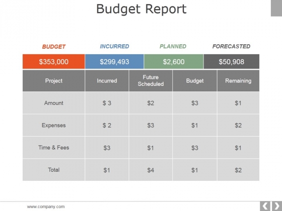 budget report ppt powerpoint