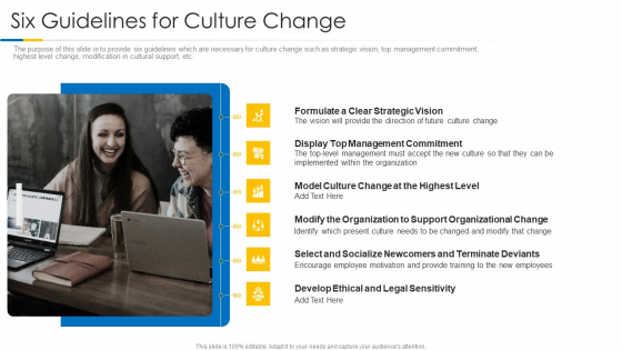 Building Efficient Work Environment Six Guidelines For Culture Change Slides PDF Building Efficient Work Environment Six Guidelines For Culture Change Slides PDF