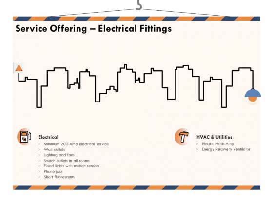 Building Engineering Services Proposal Service Offering Electrical Fittings Icons PDF