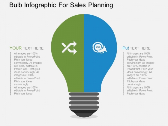 Bulb Infographic For Sales Planning Powerpoint Templates