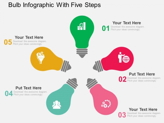 Bulb Infographic With Five Steps Powerpoint Templates Bulb Infographic With Five Steps Powerpoint Templates