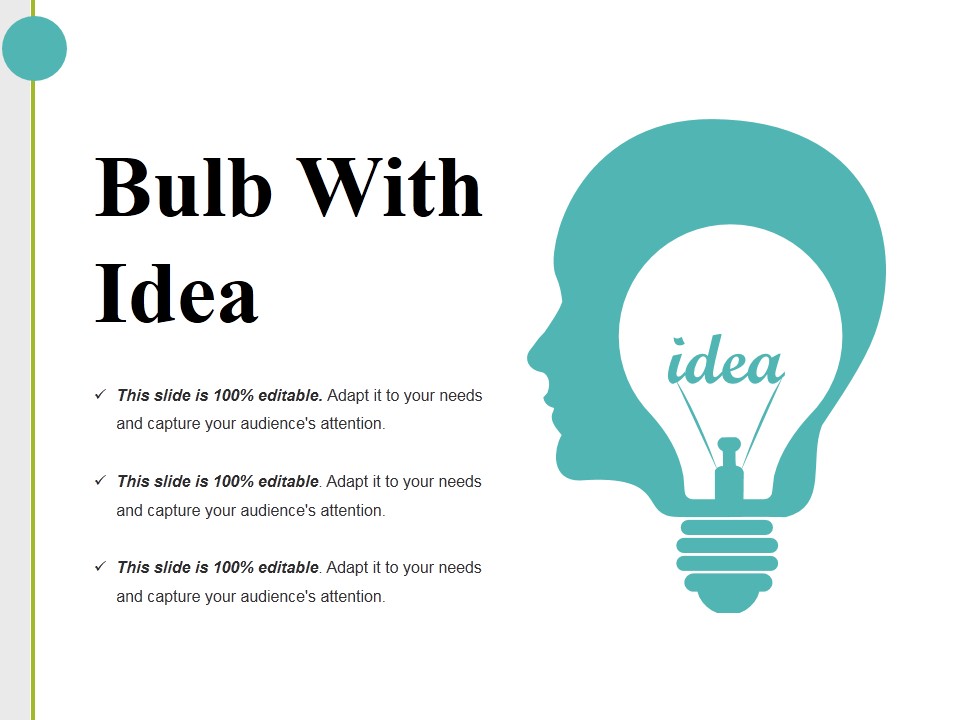Bulb With Idea Ppt PowerPoint Presentation Ideas Slide