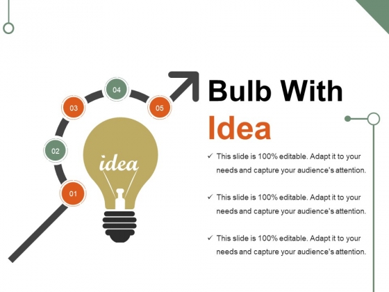 Bulb With Idea Ppt PowerPoint Presentation Portfolio Demonstration