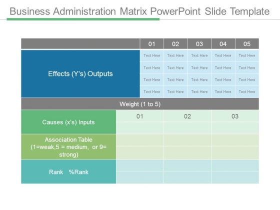 Business Administration Matrix Powerpoint Slide Template Business Administration Matrix Powerpoint Slide Template